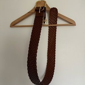Michael kors womens brown braided leather belt 553633 size medium M
